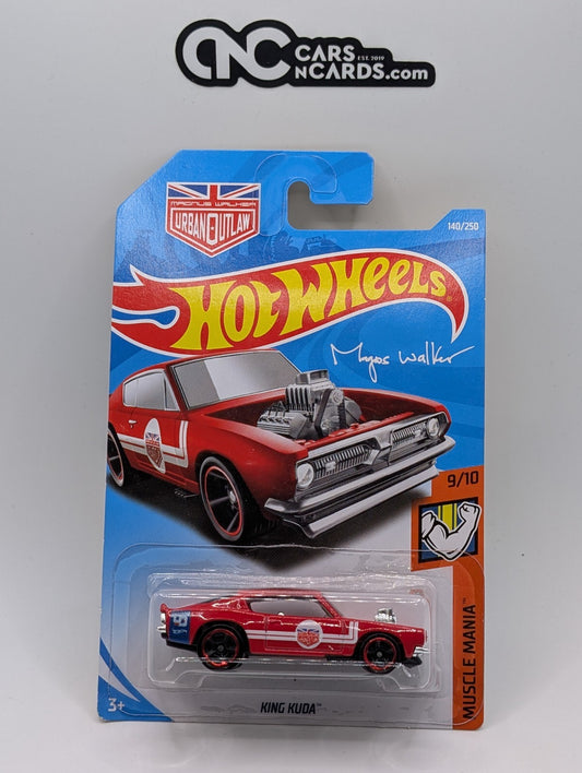 2019 Hot Wheels Muscle Mania 9/10 King Cuda Red 140/250 (Card Damage)