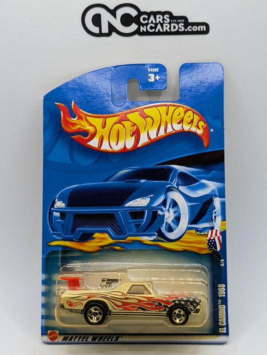 2002 Hot Wheels Star-Spangled 4/4 El Camino 1968 #82 (Yellowing Blister)