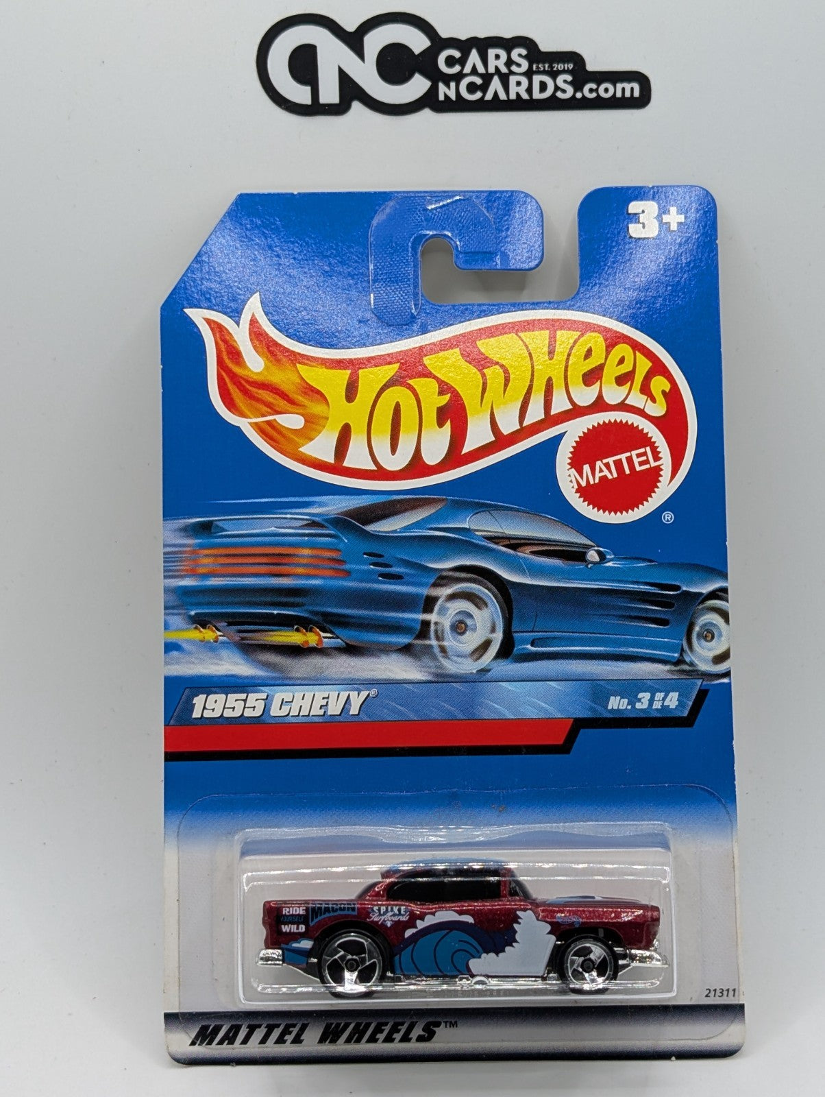1999 Hot Wheels Surf 'N Fun 3/4 1955 Chevy Red 21311 (Soft Corners)