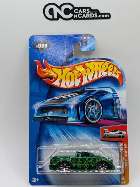 2004 Hot Wheels First Editions 89/100 'Tooned Chevy S-10 Green #89