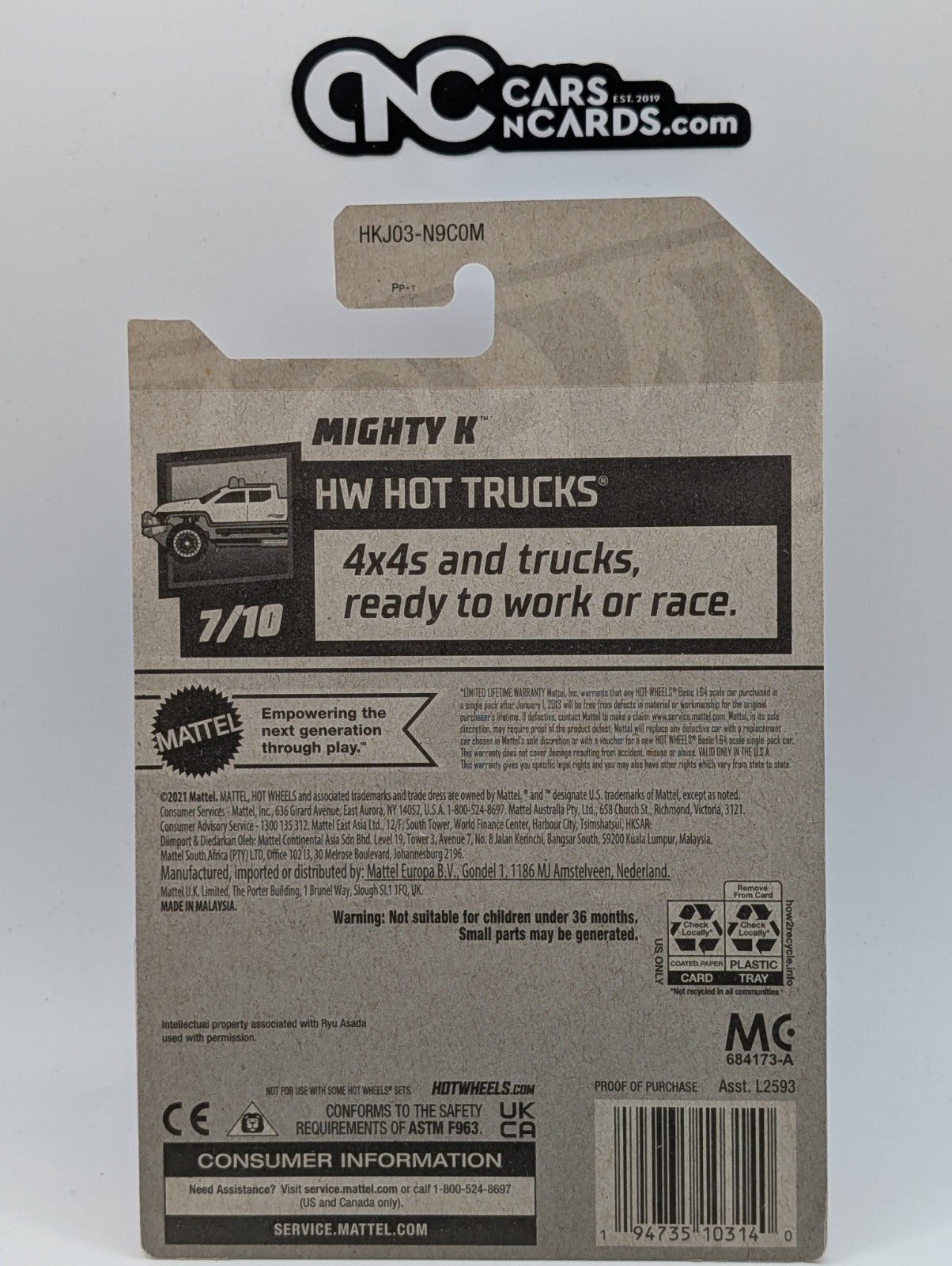 2023 Hot Wheels HW Hot Trucks 7/10 Mighty K Red 214/250 (Card Damage)