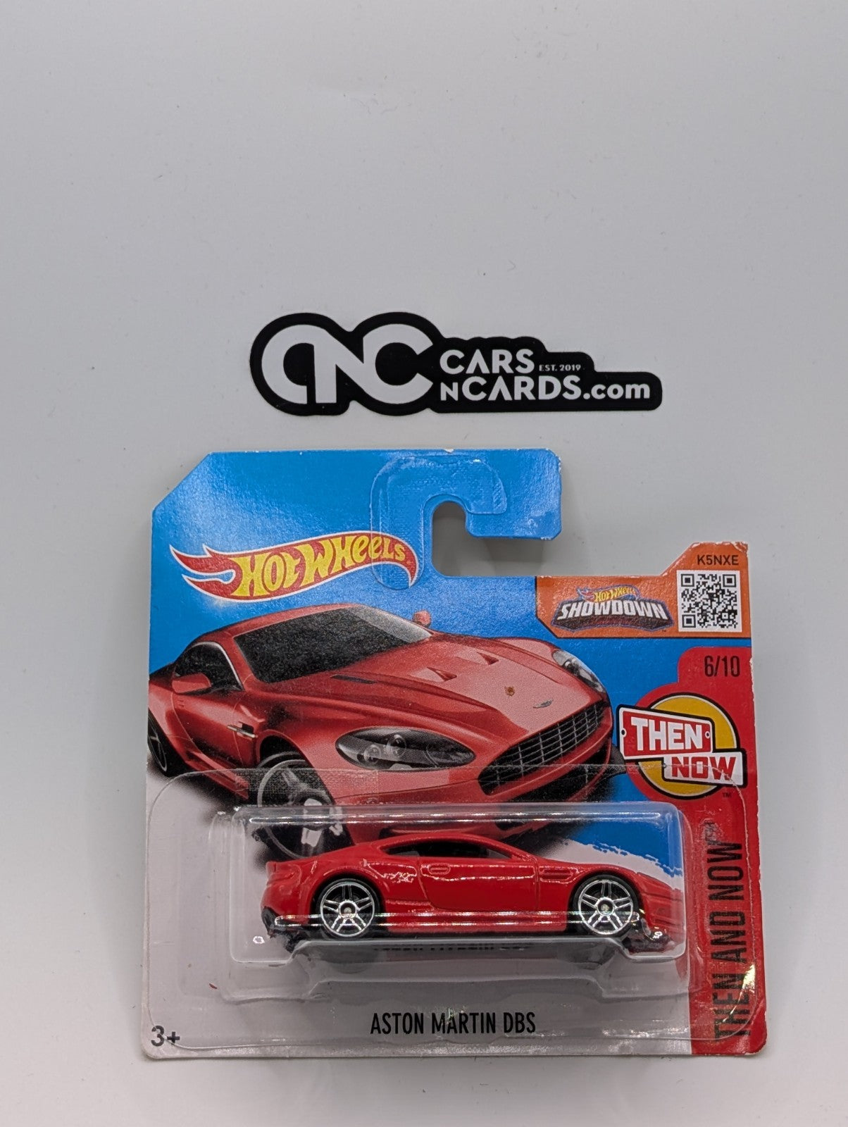 2016 Hot Wheels Then And Now 6/10 Aston Martin DBS Red Short Card (Damaged)