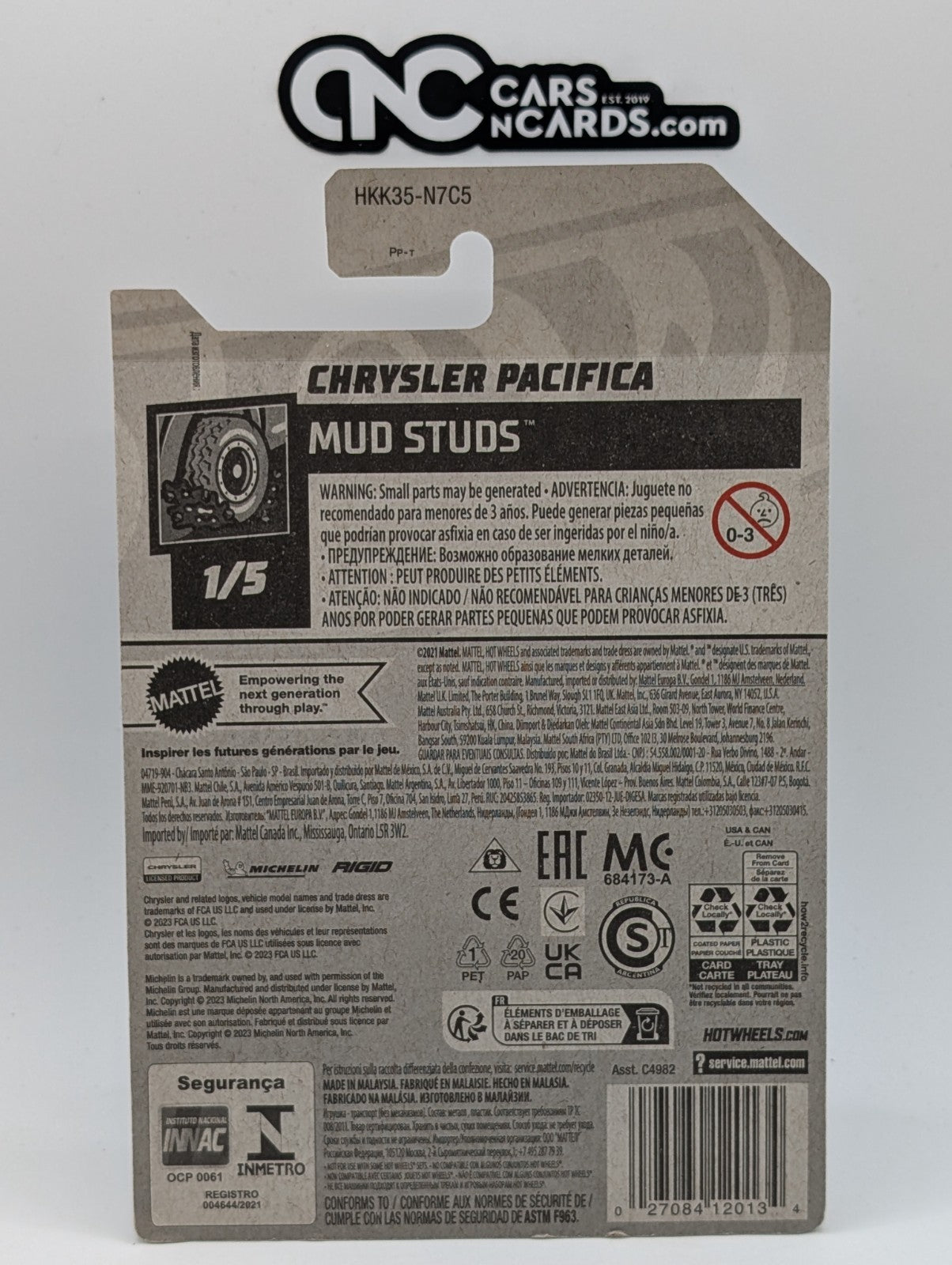 2023 Hot Wheels Mud Studs 1/5 Chrysler Pacifica Green 88/250 (Soft Corners)