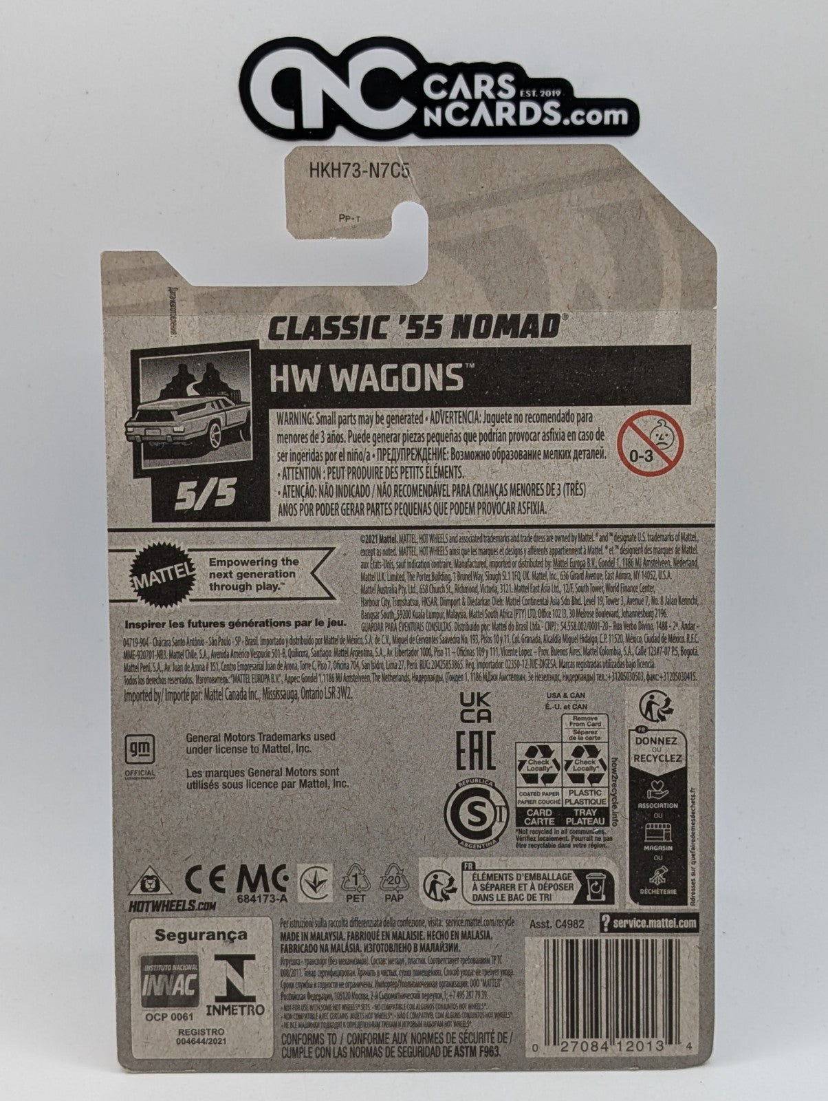 2023 Hot Wheels HW Wagons 5/5 Classic '55 Nomad Red (Card Damage)