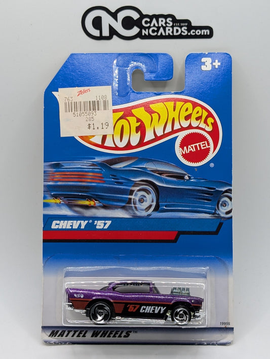 1998 Hot Wheels '57 Chevy Purple Collector #787 (Card Damage)