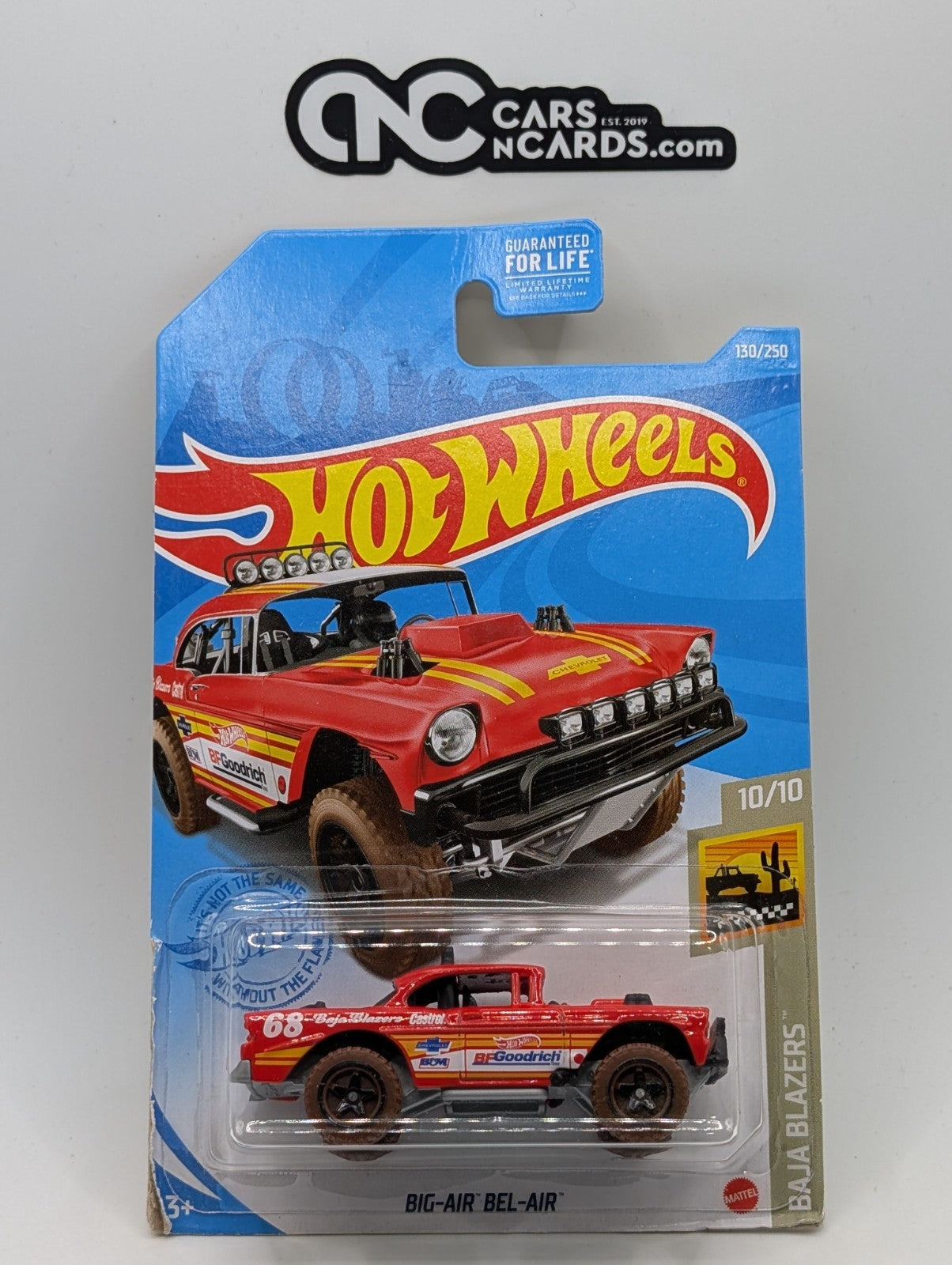 2021 Hot Wheels Baja Blazers 10/10 Big-Air Bel-Air Red 130/250 (Card Damage)