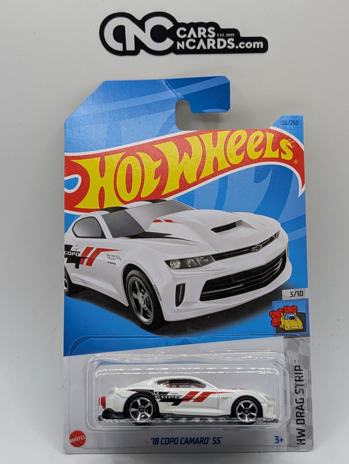 2023 Hot Wheels HW Drag Strip 3/10 18 COPO Camaro SS White 106/250 (Card Crease)