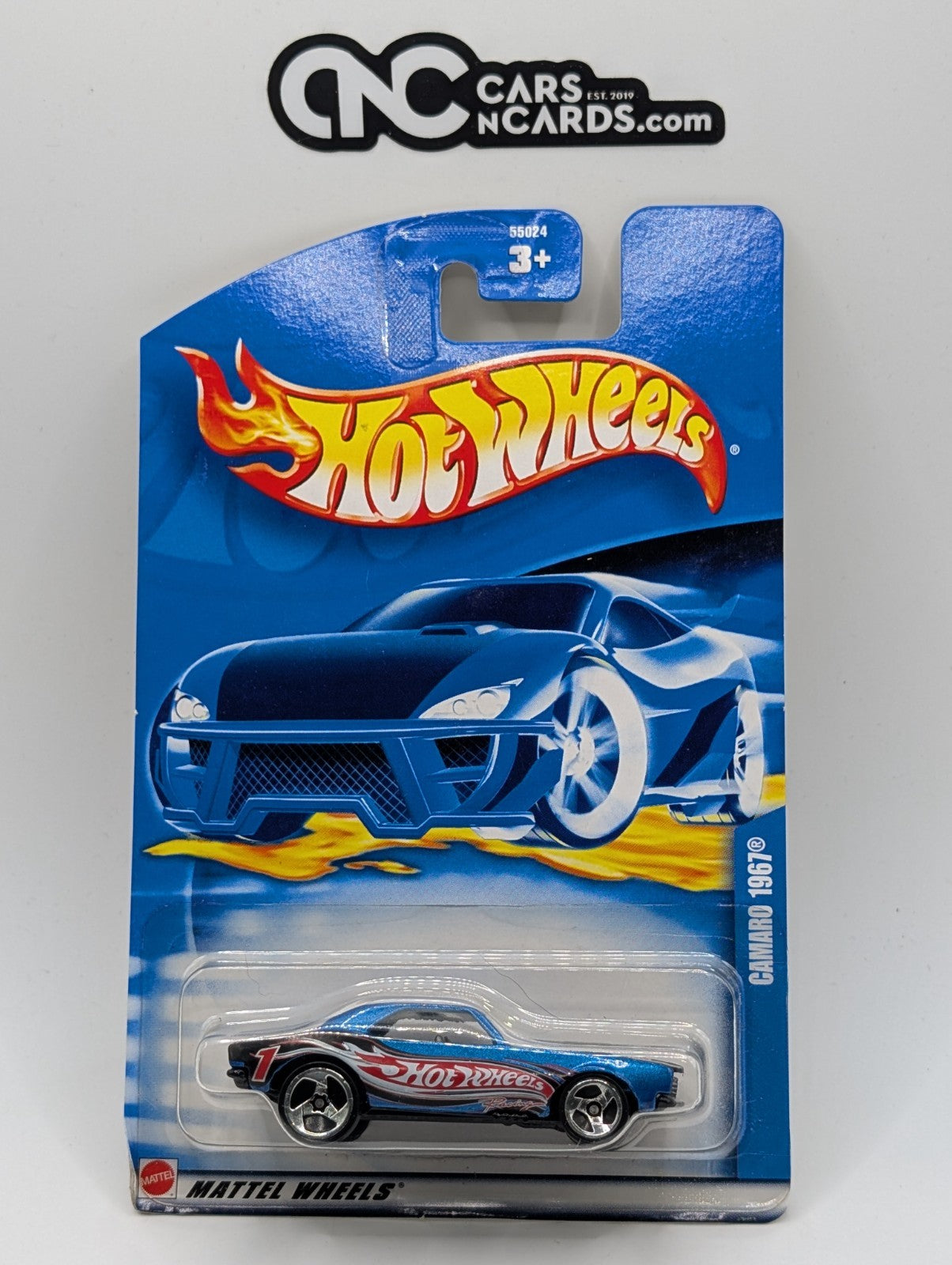 2002 Hot Wheels Camaro 1967 Blue Collector #139 (Card Damage)