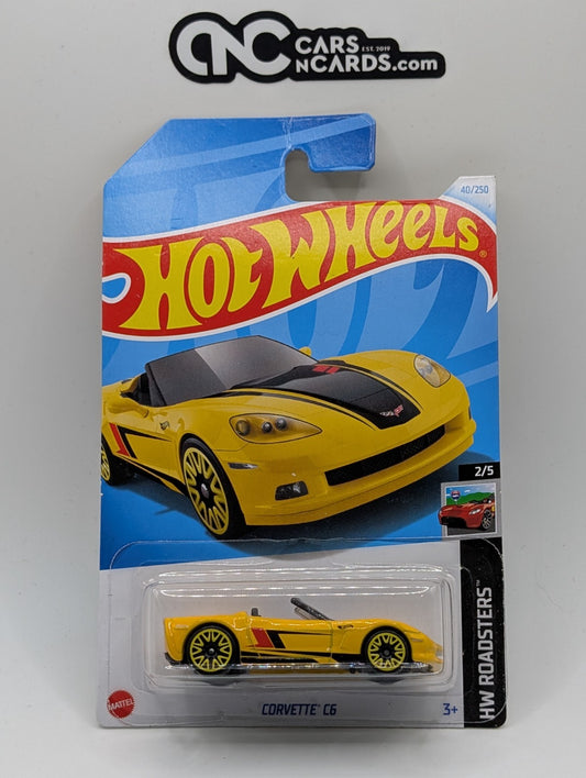 2024 Hot Wheels HW Roadsters 2/5 Corvette C6 Yellow 40/250 (Hook Crease)