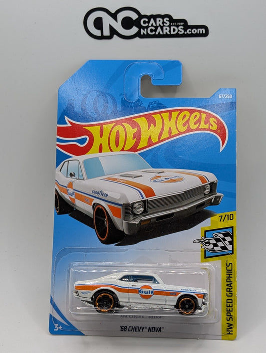 2019 Hot Wheels HW Speed Graphics 7/10 '68 Chevy Nova GULF 67/250 (Soft Corners)