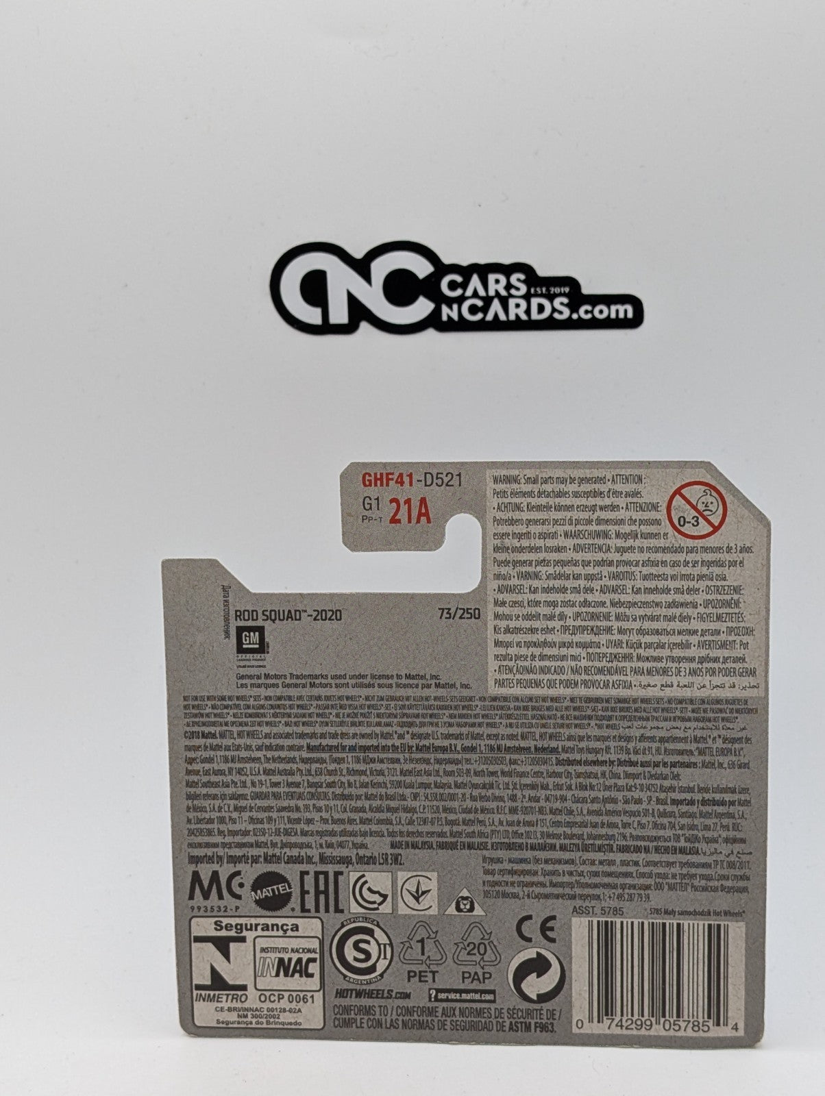 2020 Hot Wheels Rod Squad 6/10 '68 Chevy Nova 73/250 Short Card (Card Damage)