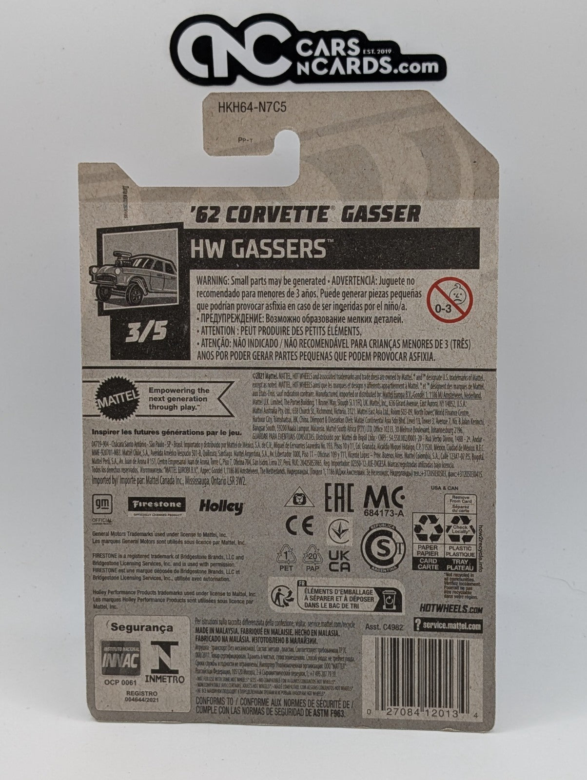 2023 Hot Wheels HW Gassers 3/5 '62 Corvette Gasser Red 174/250 (Soft Corners)