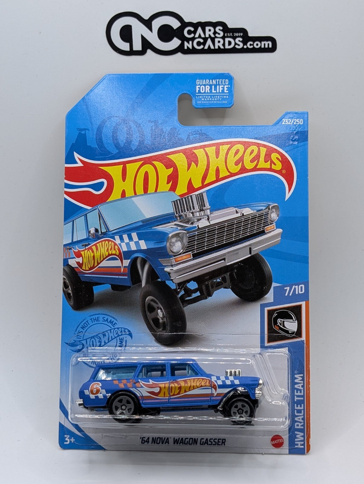 2021 Hot Wheels Race Team 7/10 '64 Nova Wagon Gasser Blue (Soft Corners)