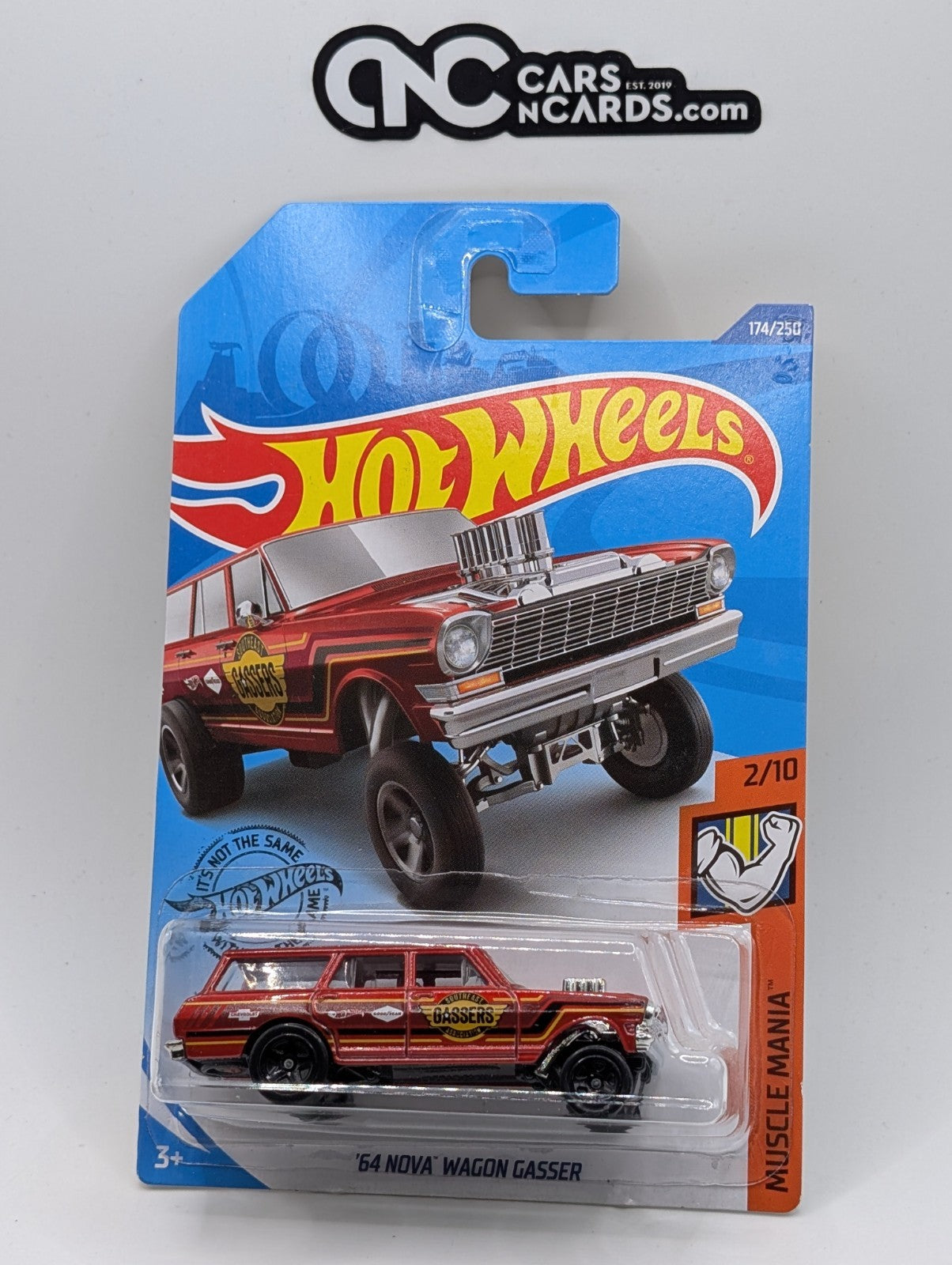 2020 Hot Wheels Muscle Mania 2/10 '64 Nova Wagon Gasser Red 174/250
