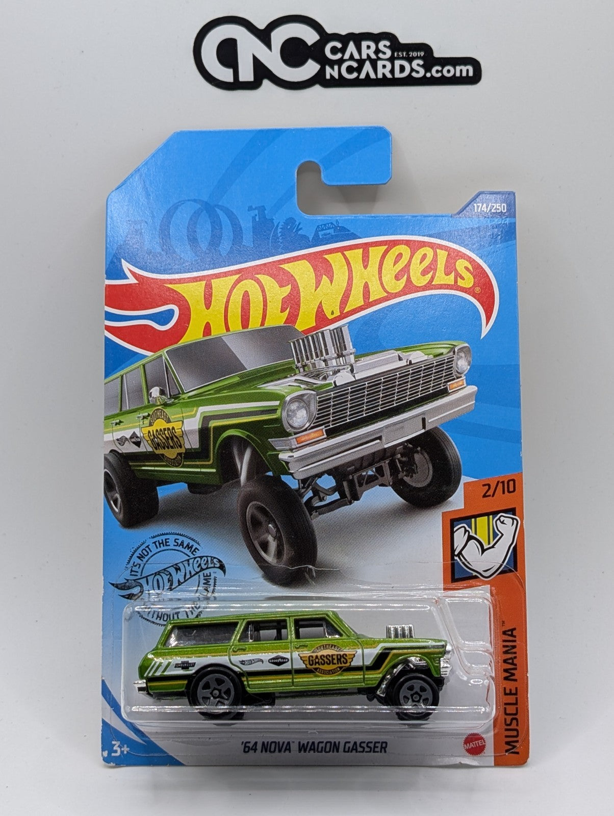 2020 Hot Wheels Muscle Mania 2/10 '64 Nova Wagon Gasser Green (Soft Corners)
