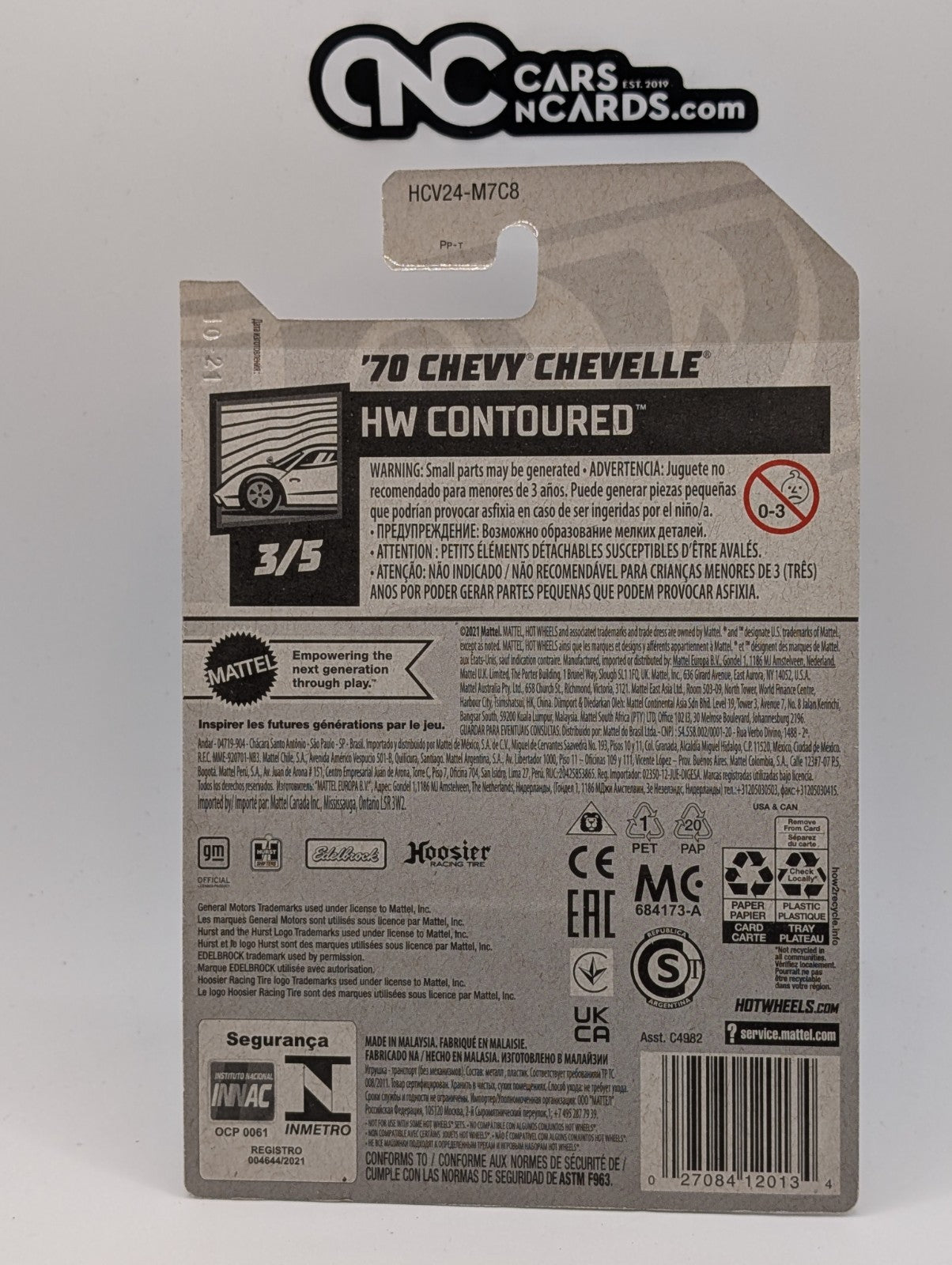 2022 Hot Wheels HW Contoured 3/5 '70 Chevy Chevelle Red 46/250