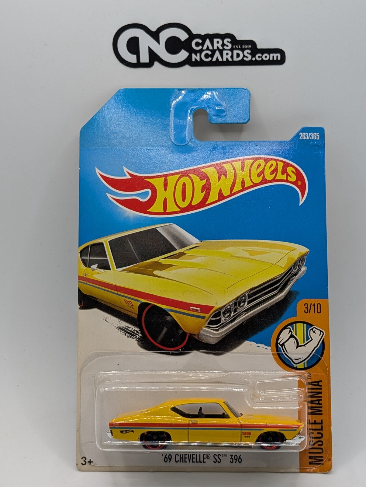 2017 Hot Wheels Muscle Mania '69 Chevelle SS 396 Yellow 263/365 (Soft Corners)