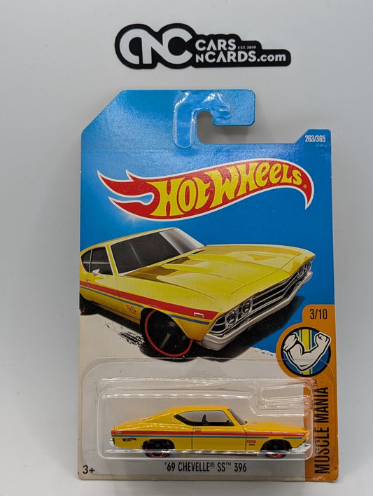 2017 Hot Wheels Muscle Mania '69 Chevelle SS 396 Yellow 263/365 (Soft Corners)
