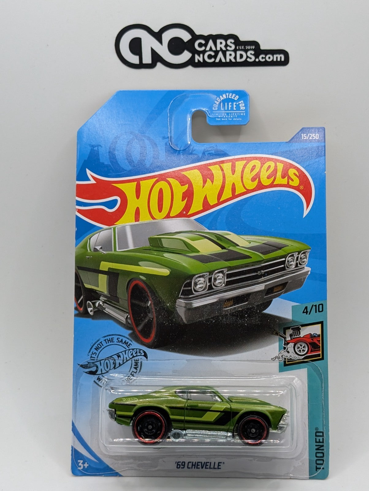 2020 Hot Wheels Tooned 4/10 '69 Chevelle Green 15/250 (Hook Crease)