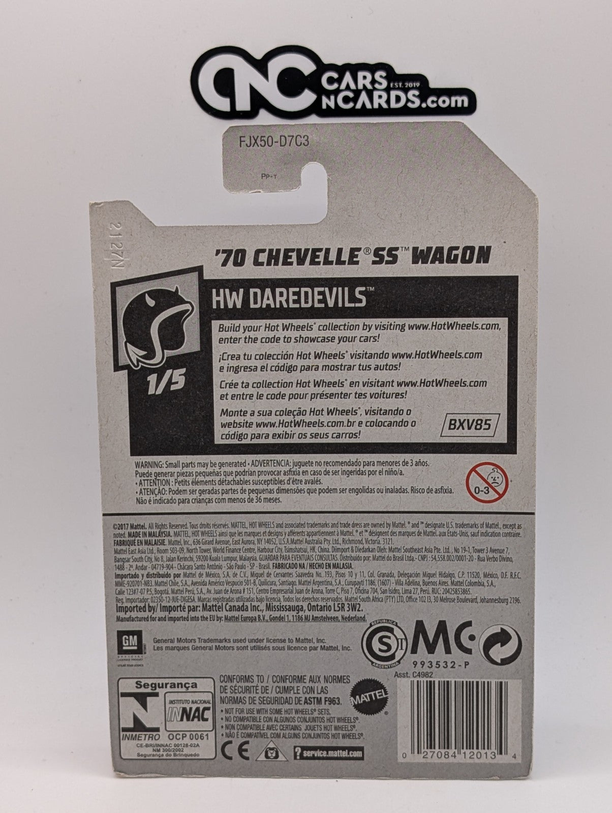 2018 Hot Wheels HW Daredevils '70 Chevelle SS Wagon Red (Soft Corners)