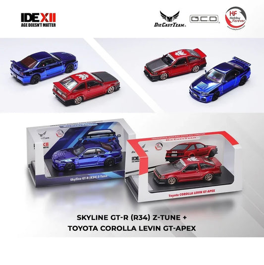 DCT 1:64 Skyline GT-R (R34) Z-TUNE / Toyota Corolla Levin GT-APEX (Set of 2) IDE