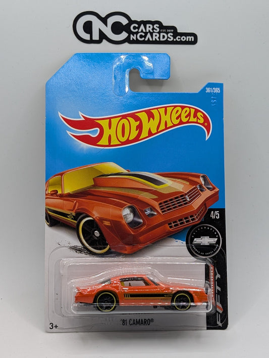 2017 Hot Wheels Camaro Fifty 4/5 '81 Camaro Orange 361/365 (Soft Corners)