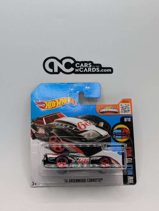 2016 Hot Wheels HW Mild To Wild '76 Greenwood Corvette Short Card (Damaged)