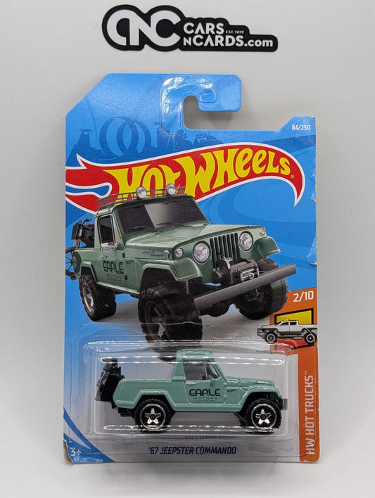 2019 Hot Wheels HW Hot Trucks 2/10 '67 Jeepster Commando 84/250 (Card Damage)