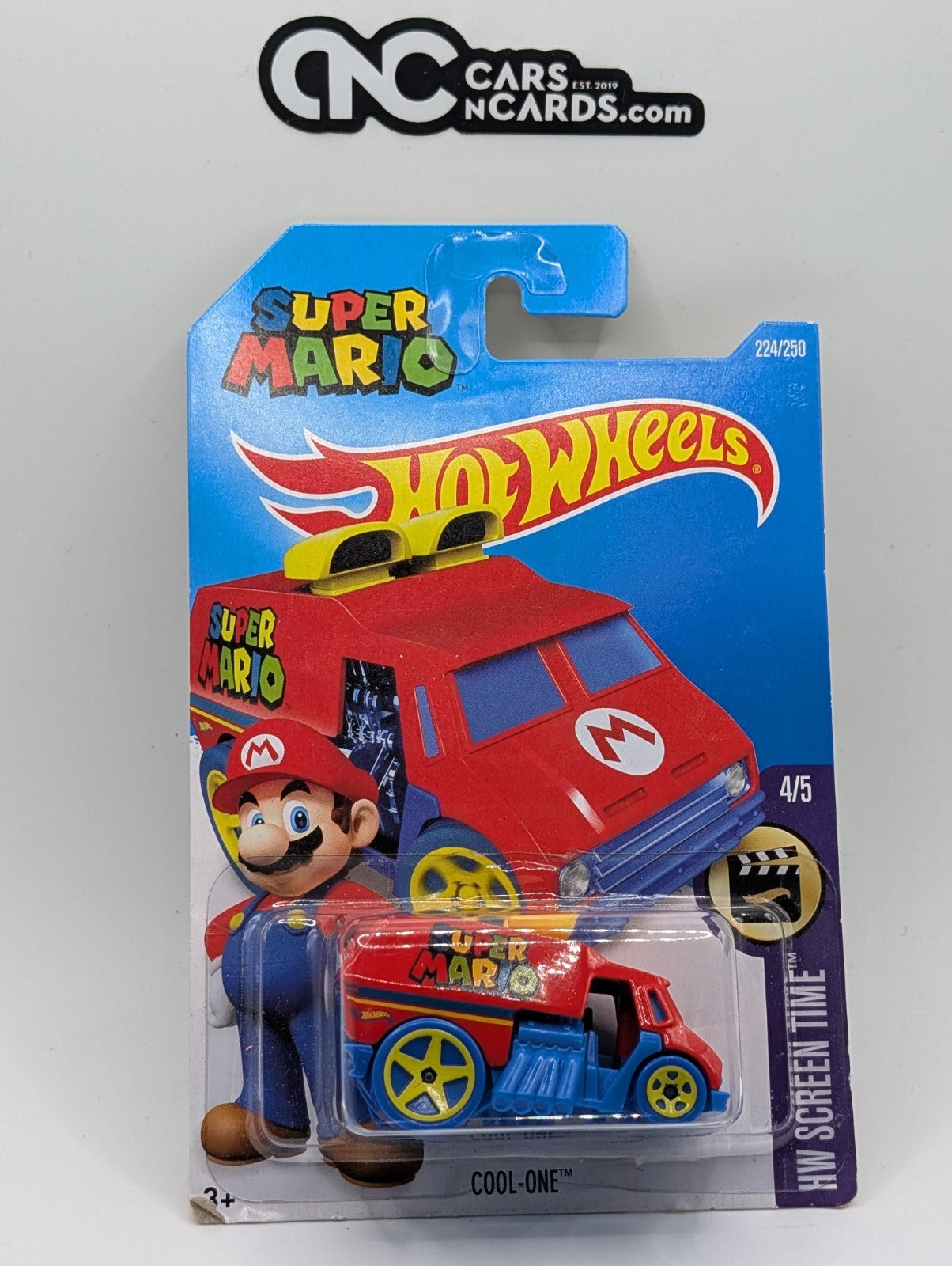 2016 Hot Wheels HW Screen Time 4/5 Cool-One Super Mario 224/250 (Soft Corners)