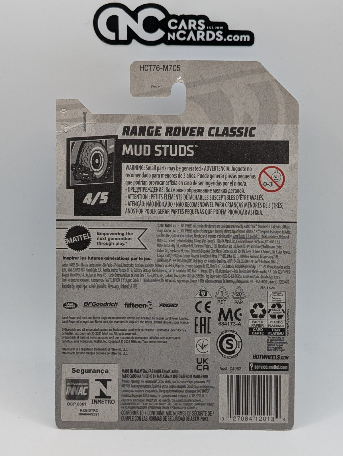 2022 Hot Wheels Mud Studs 4/5 Range Rover Classic 159/250 (Card Damage)