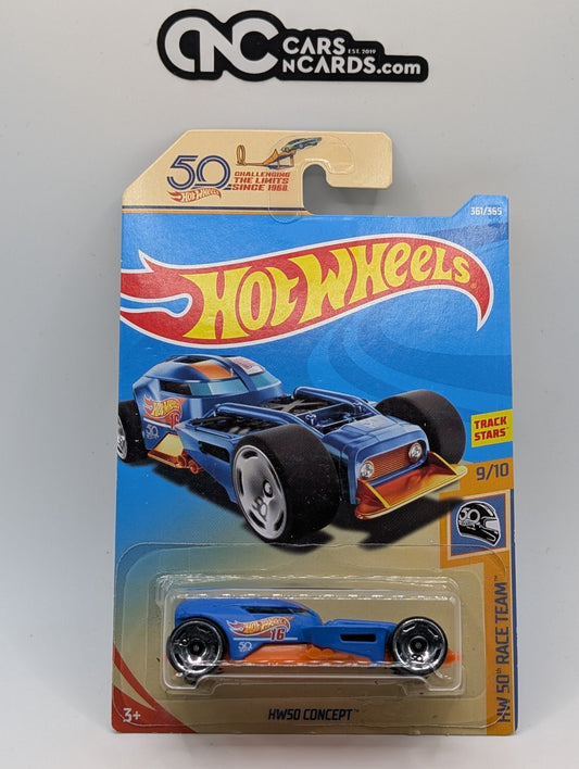 2018 Hot Wheels HW 50th Race Team 9/10 HW50 Concept 361/365 (Soft Corners)