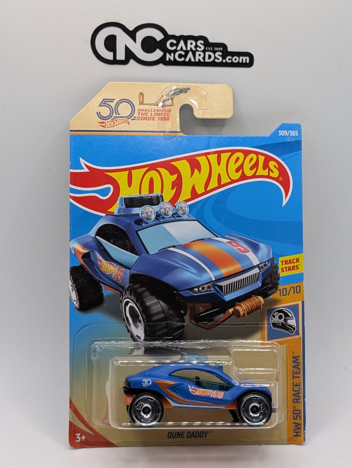 2018 Hot Wheels HW 50th Race Team 10/10 Dune Daddy 309/365 (Soft Corners)
