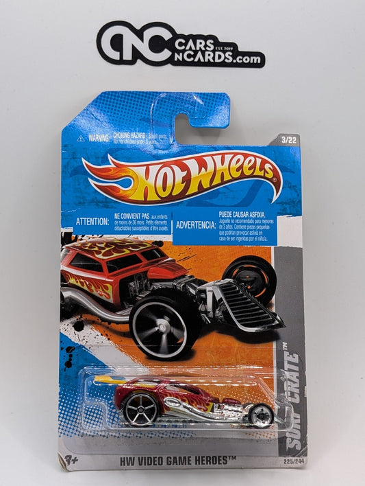 2011 Hot Wheels HW Video Game Heroes Surf Crate Red 225/244 (Card Damage)