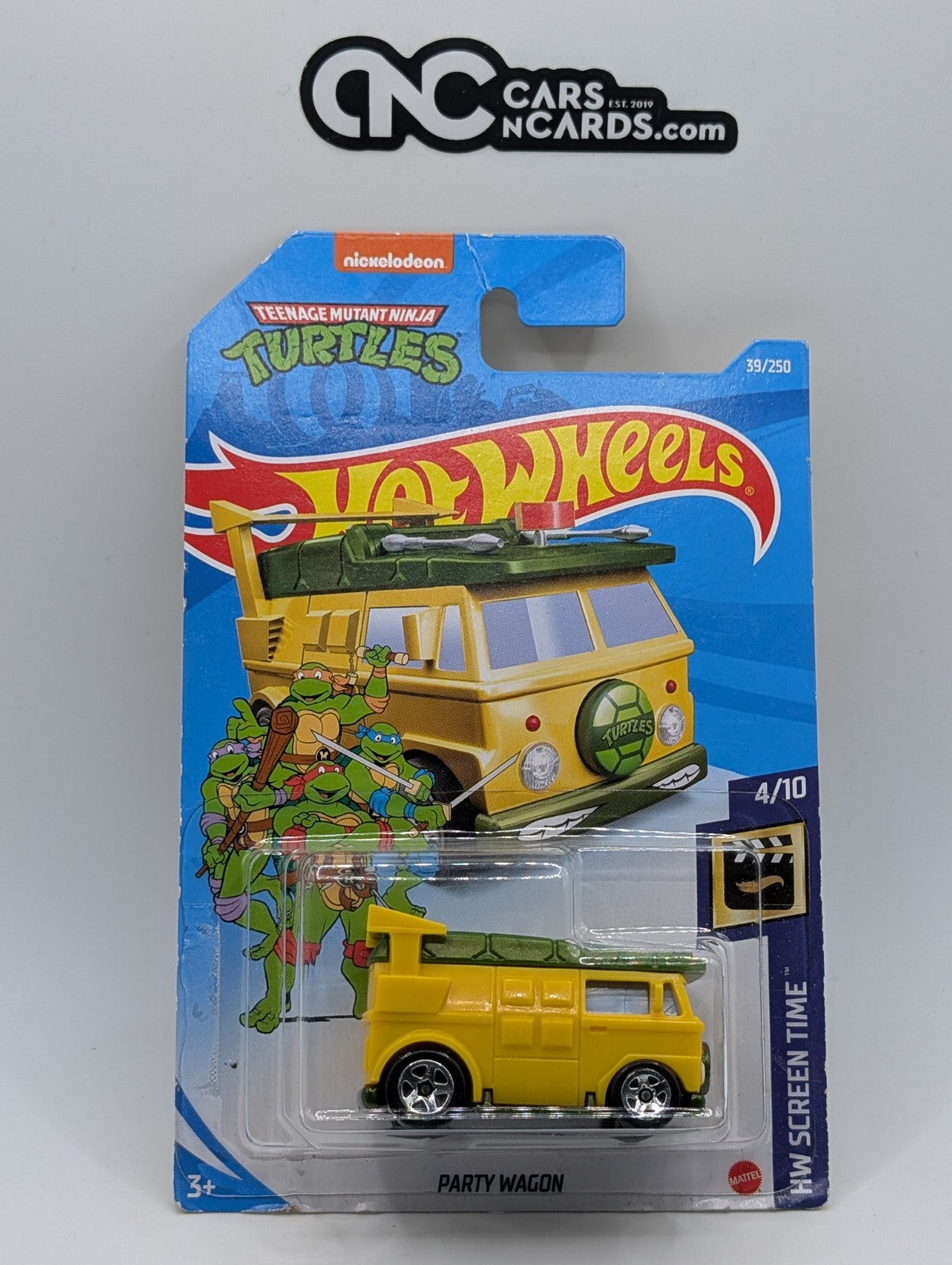 2021 Hot Wheels HW Screen Time 4/10 TMNT Party Wagon 39/250 (Card Damage)