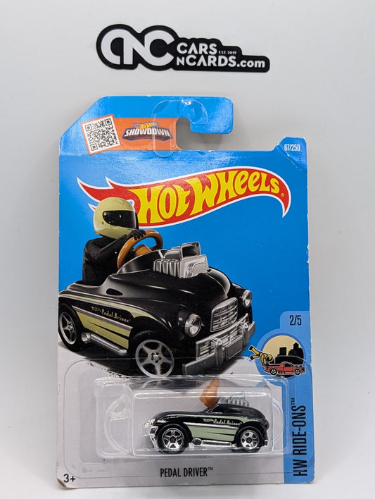 2016 Hot Wheels HW Ride-Ons 2/5 Pedal Driver Black 67/250 (Card Damage)