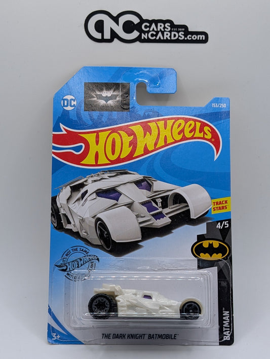 2019 Hot Wheels Batman 4/5 Dark Knight Batmobile White 153/250 (Card Damage)