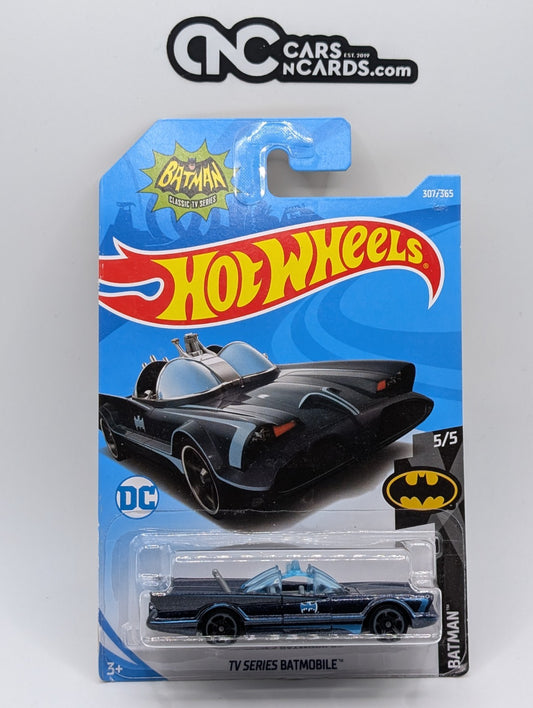 2018 Hot Wheels Batman 5/5 TV Series Batmobile Blue 307/365 (Card Damage)