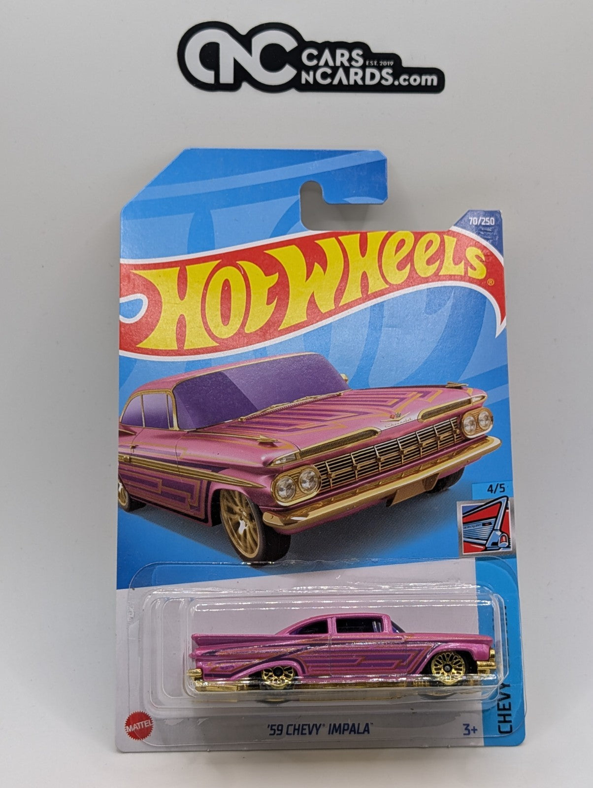 2022 Hot Wheels Chevy Bel Air 4/5 '59 Chevy Impala Pink 70/250