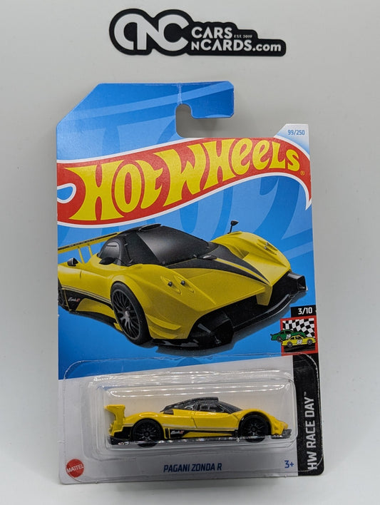2024 Hot Wheels HW Race Day 3/10 Pagani Zonda R Yellow 99/250 (Hook Crease)