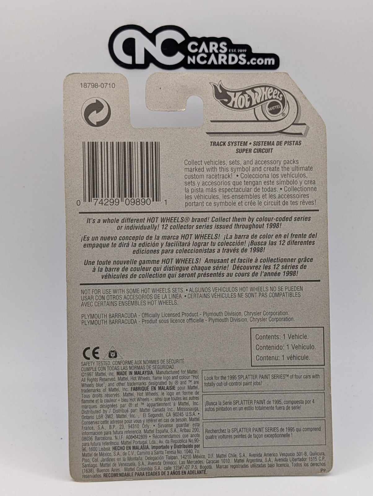 1998 Hot Wheels Artistic License 4/4 Plymouth Barracuda 1970 (Card Damage)