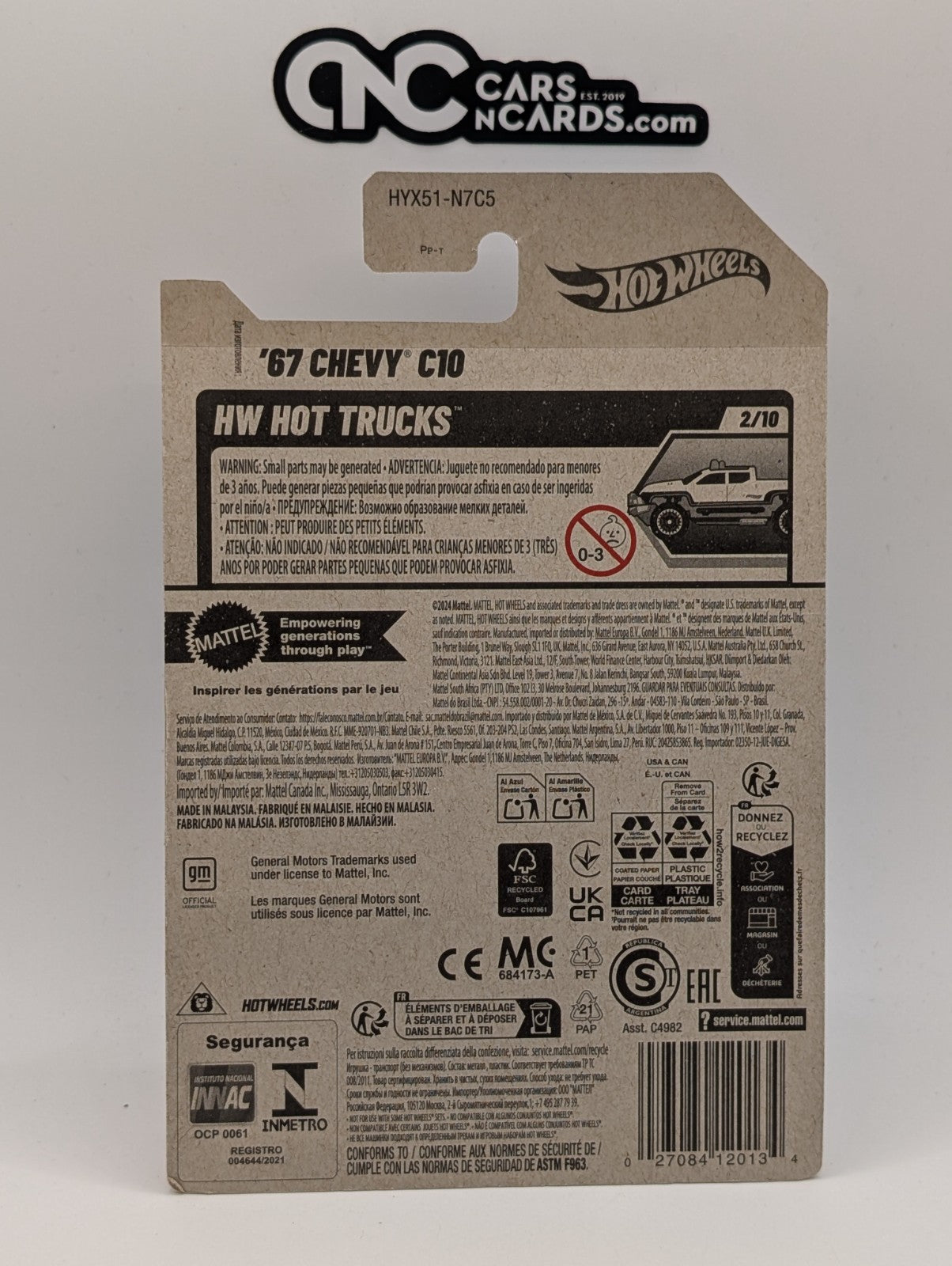 2025 Hot Wheels HW Hot Trucks 2/10 '67 Chevy C10 Black 21/250 (Soft Corners)