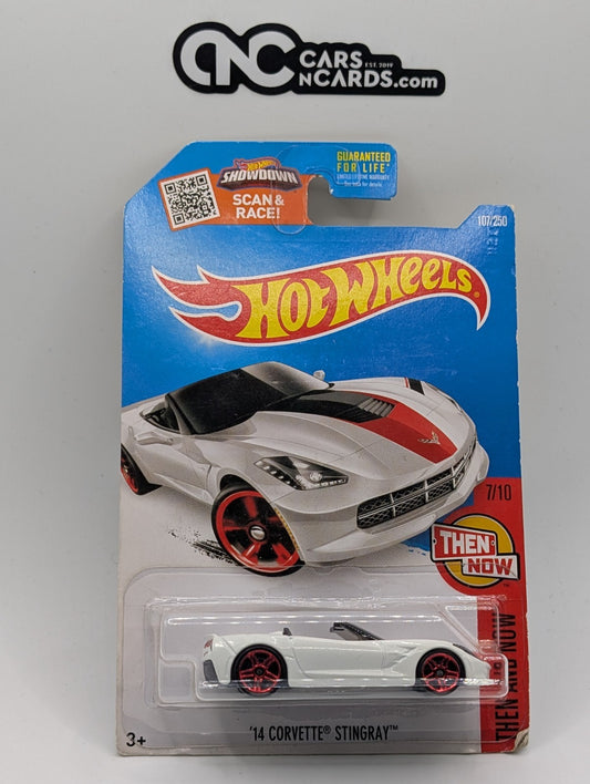 2016 Hot Wheels Then And Now 7/10 '14 Corvette Stingray (Card Damage)