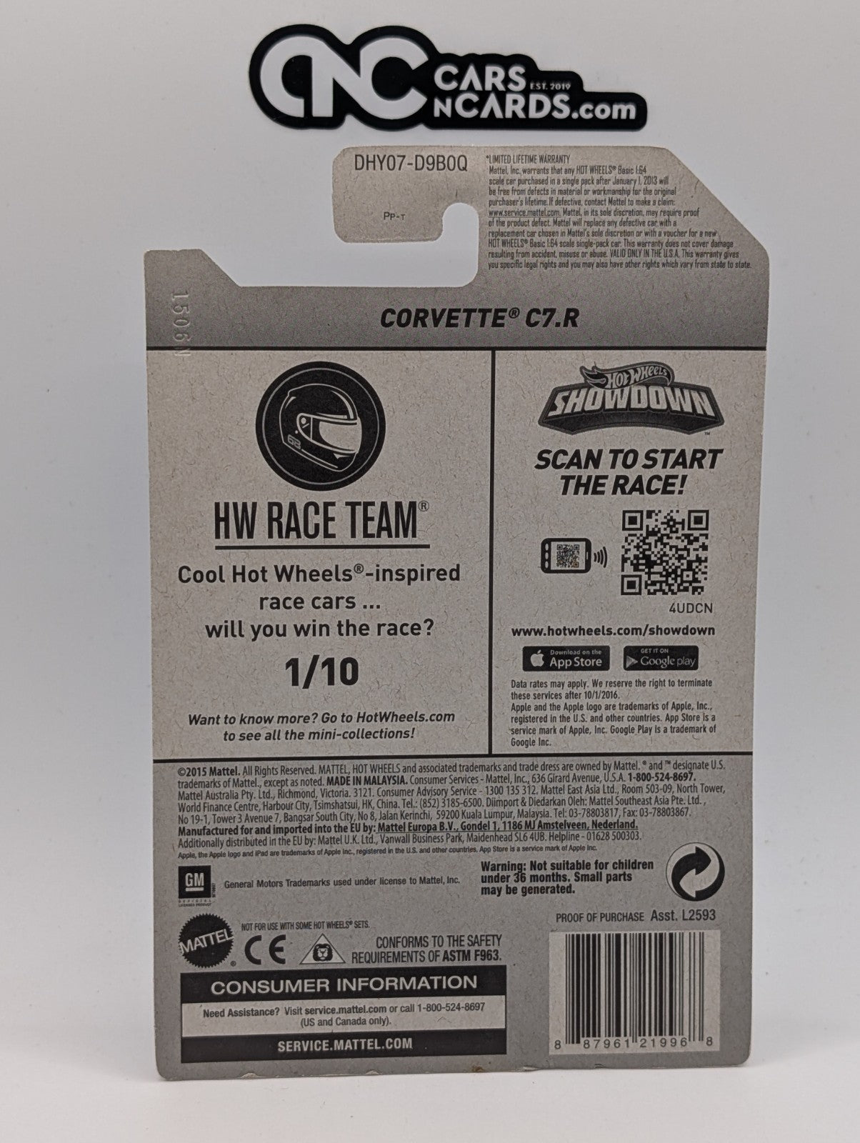 2016 Hot Wheels HW Race Team 1/10 Corvette C7.R White 1/250 (Soft Corners)