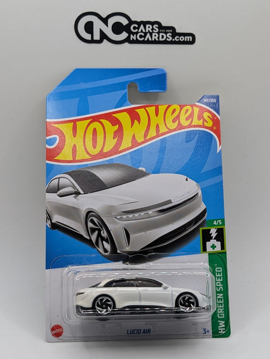 2022 Hot Wheels HW Green Speed 4/5 Lucid Air White 147/250 (Soft Corners)