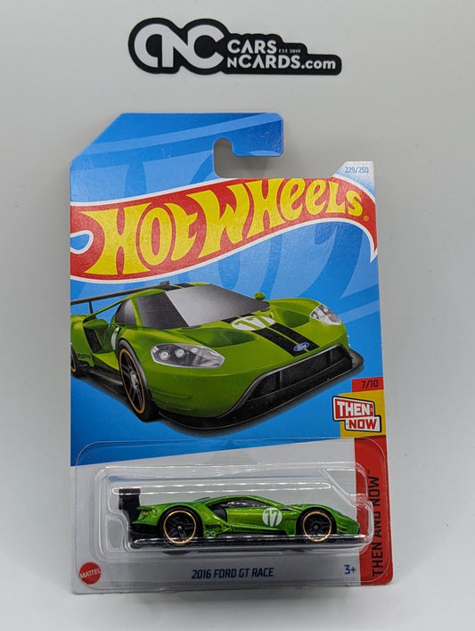 2024 Hot Wheels Then And Now 7/10 2016 Ford GT Race Green 229/250 (Soft Corners)