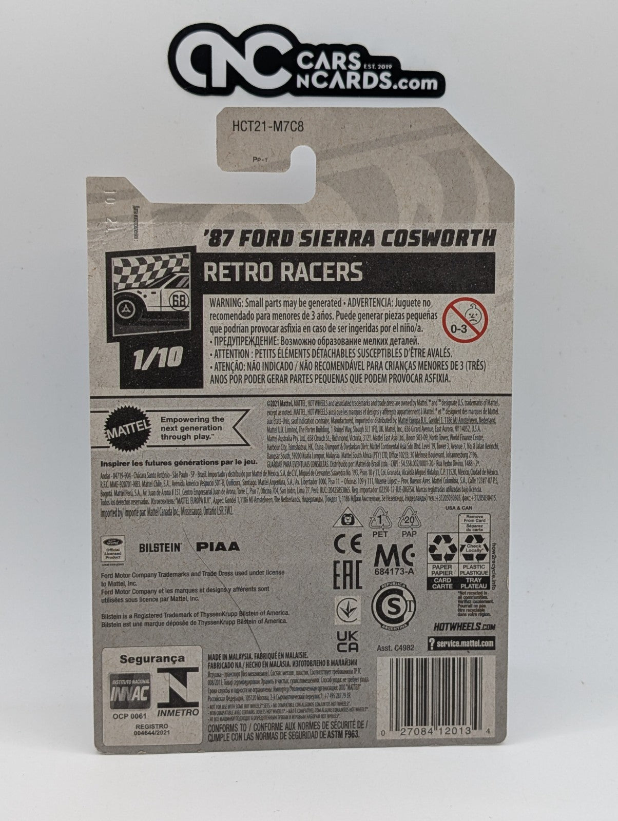 2022 Hot Wheels Retro Racers 1/10 '87 Ford Sierra Cosworth 33/250 (Hook Crease)