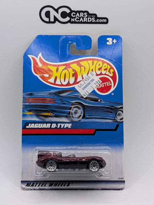 2000 Hot Wheels Jaguar D-Type Red 25389 Collector #180 (Card Damage)