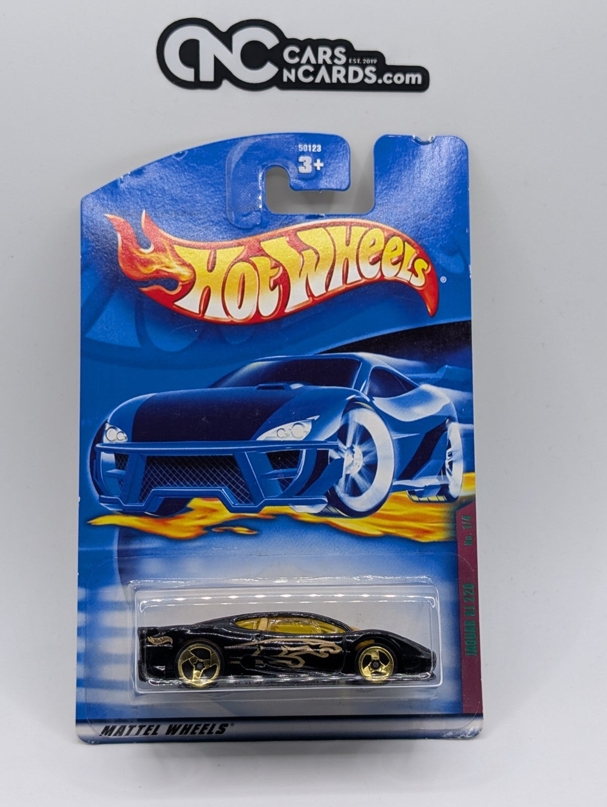 2001 Hot Wheels Company Cars 1/4 Jaguar XJ220 Black #85 (Card Damage)