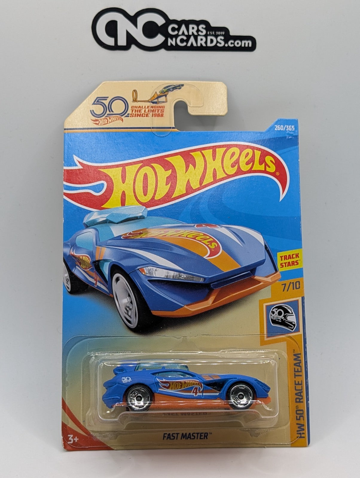 2018 Hot Wheels HW 50th Race Team 7/10 Fast Master (Soft Corners)