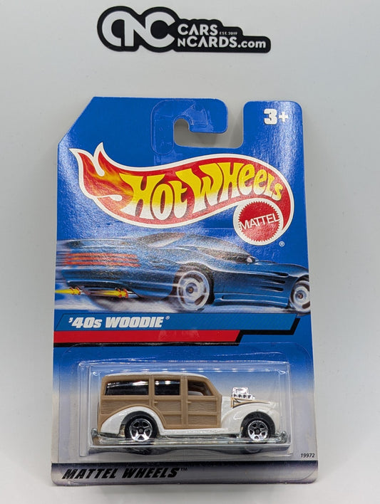 1998 Hot Wheels 40's Woodie White 19972 Collector #803 (Soft Corners)